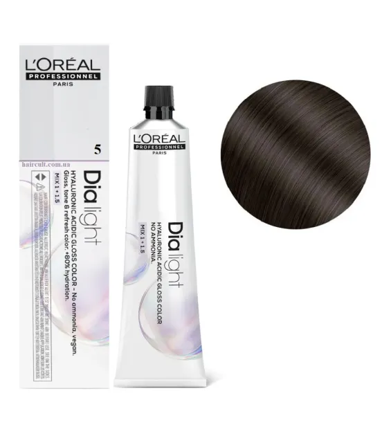 Фарба для волосся L'Oreal Professionnel Dia Light, відтінок 5, 60 мл Фарба для волосся L'Oreal Professionnel Dia Light, відтінок 5, 60 мл