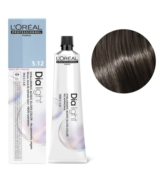 Фарба для волосся L'Oreal Professionnel Dia Light, відтінок 5.12, 60 мл Фарба для волосся L'Oreal Professionnel Dia Light, відтінок 5.12, 60 мл