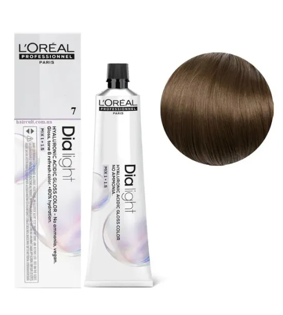 Фарба для волосся L'Oreal Professionnel Dia Light, відтінок 7, 60 мл Фарба для волосся L'Oreal Professionnel Dia Light, відтінок 7, 60 мл