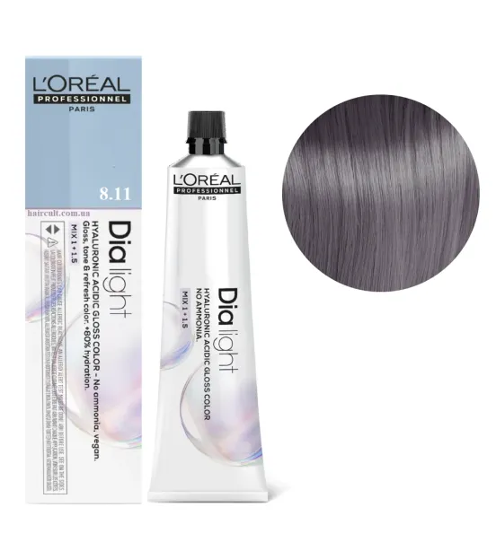 Фарба для волосся L'Oreal Professionnel Dia Light, відтінок 8.11, 60 мл Фарба для волосся L'Oreal Professionnel Dia Light, відтінок 8.11, 60 мл