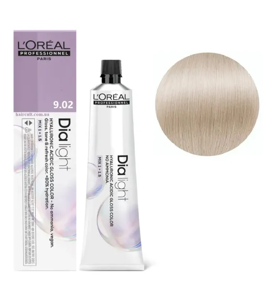 Фарба для волосся L'Oreal Professionnel Dia Light, відтінок 9.02, 60 мл Фарба для волосся L'Oreal Professionnel Dia Light, відтінок 9.02, 60 мл