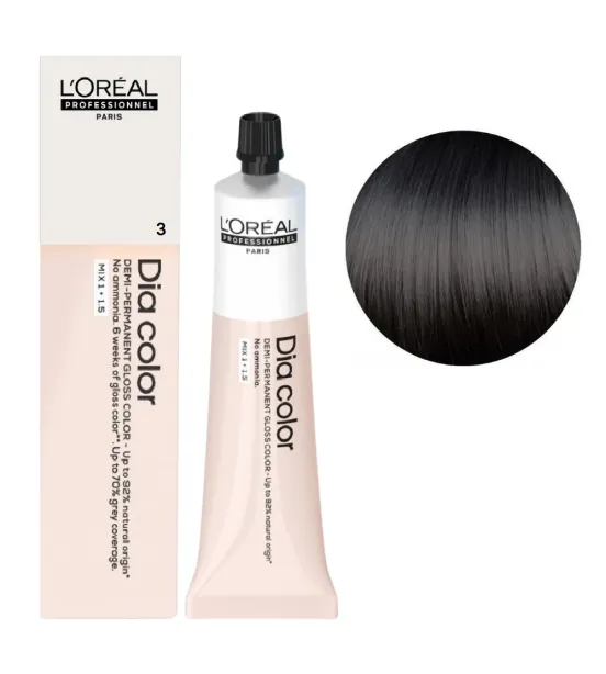 Фарба для волосся L'Oreal Professionnel Dia Color Demi-Permanent, відтінок 3, 60 мл Фарба для волосся L'Oreal Professionnel Dia Color Demi-Permanent, відтінок 3, 60 мл